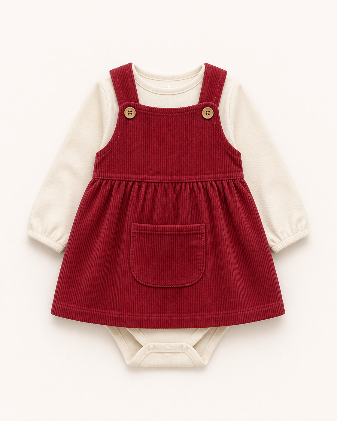 Berry Cord Pinafore Set