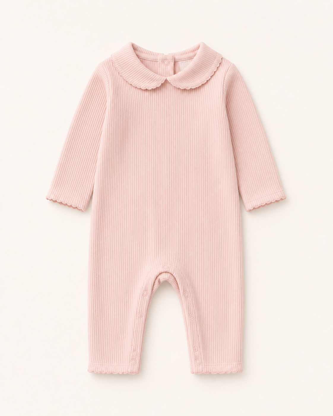 Blush Ribbed Collar Romper