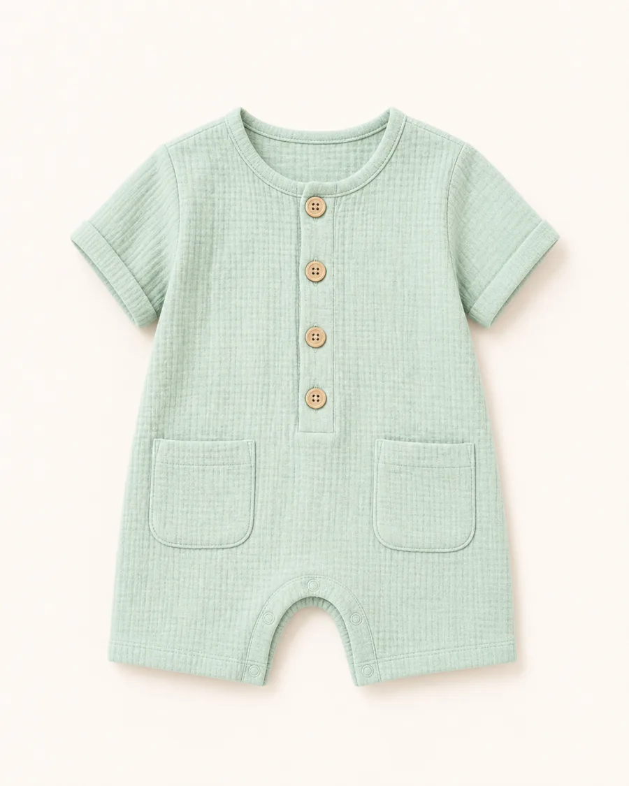 Mint Meadow Muslin Romper