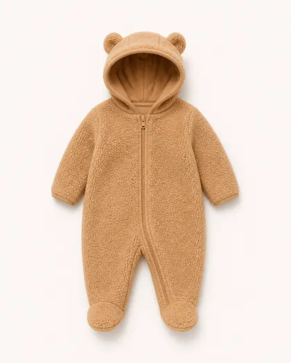 Teddy Cuddle Fleece Pramsuit