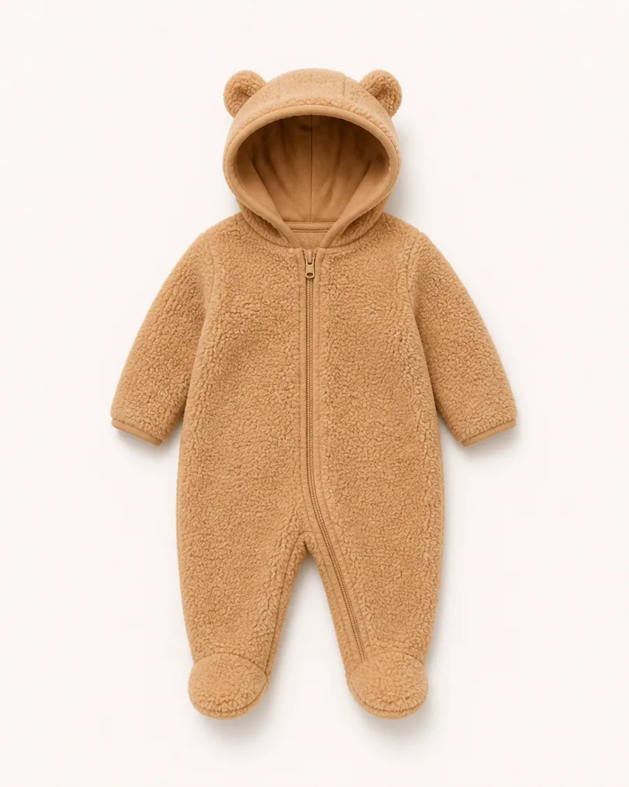 Teddy Cuddle Fleece Pramsuit