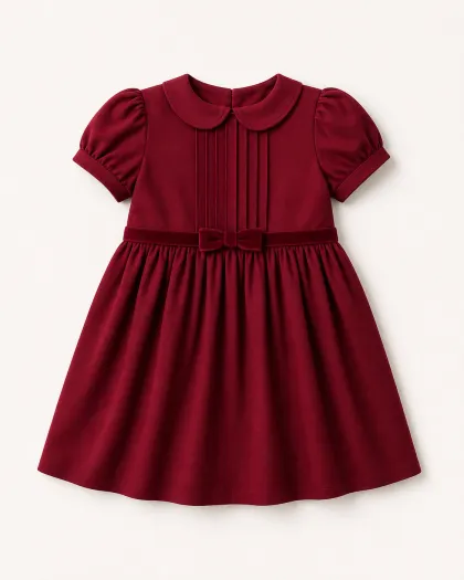 Berry Sunday Pleated Dress