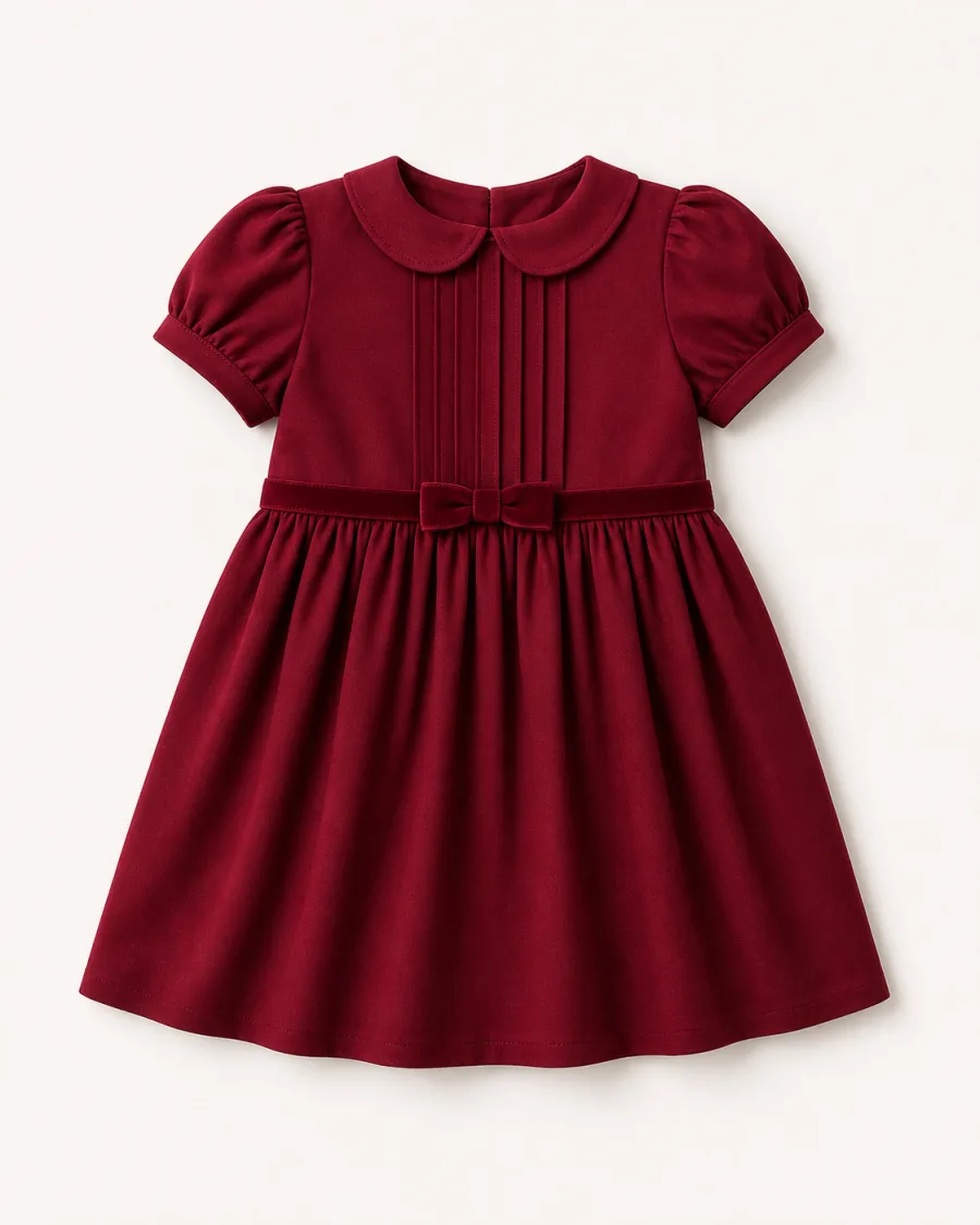 Berry Sunday Pleated Dress
