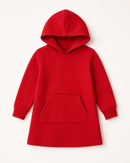 Cherry Hooded Sweatshirt Dress