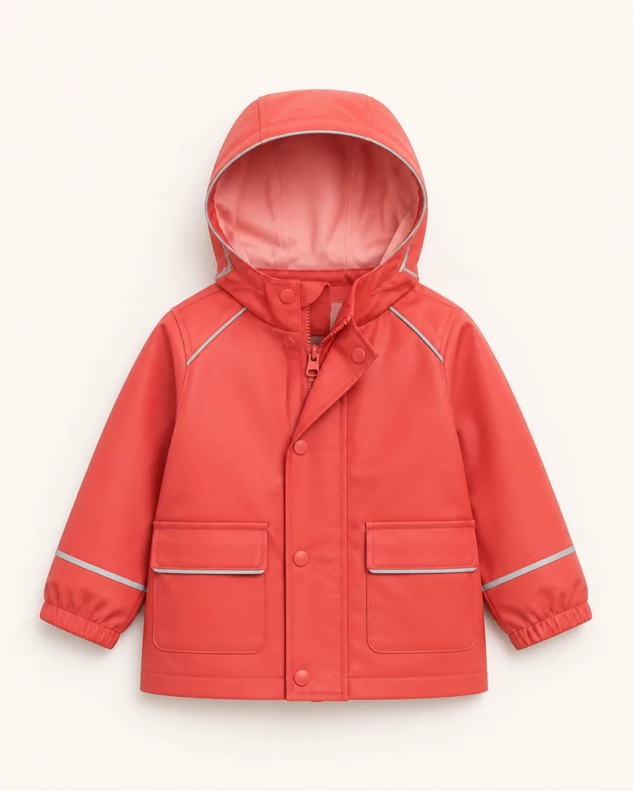 Puddle Ready Coral Raincoat