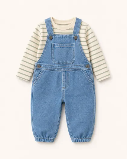 Easy Explorer Denim Dungaree Set