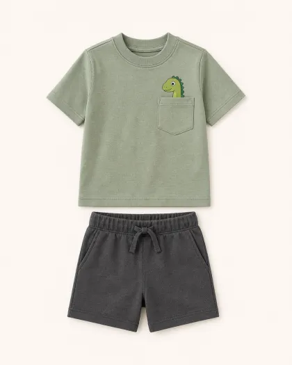 Dino Pocket Tee & Shorts Set